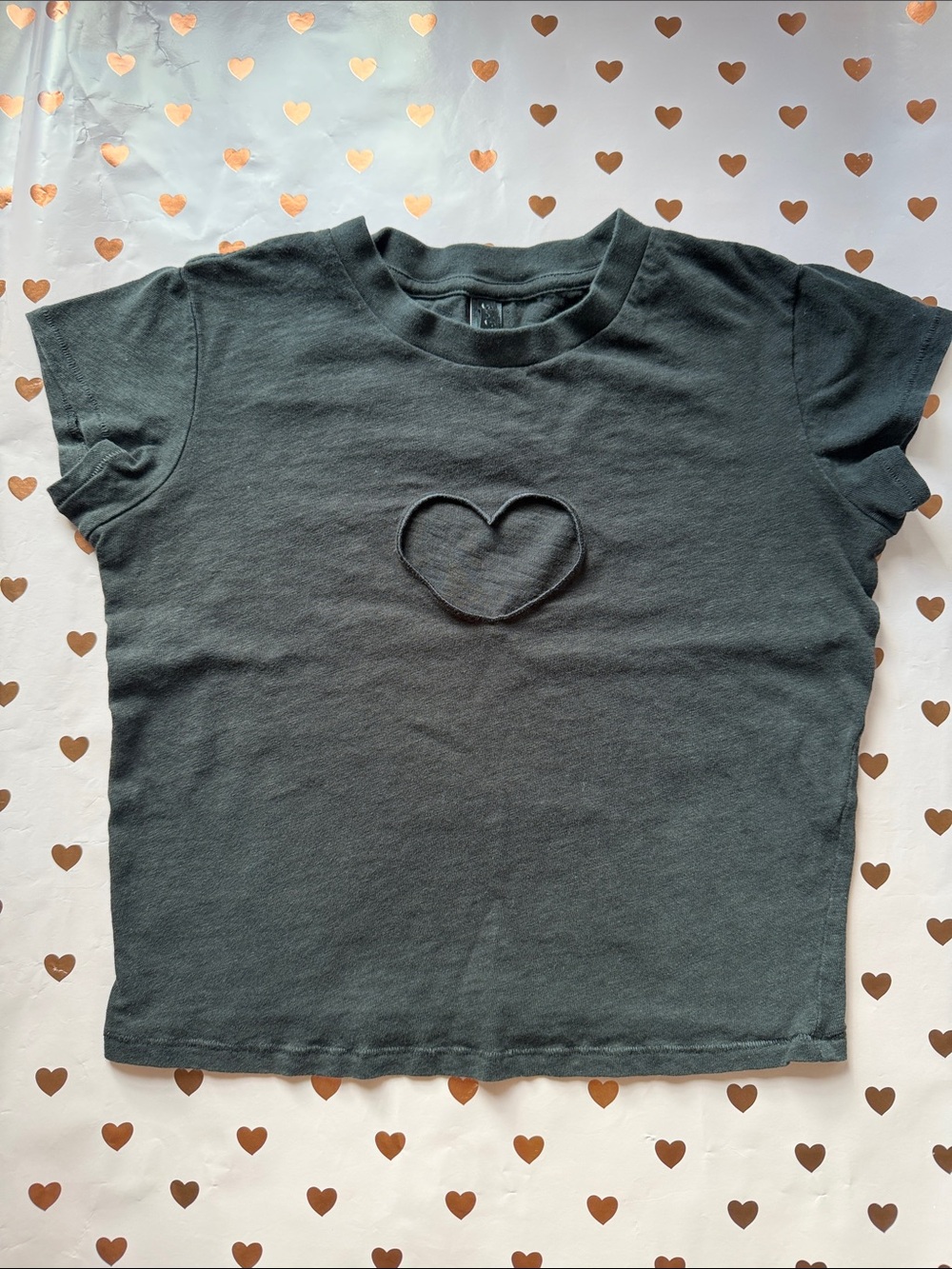 SKIMS Black Short-Sleeve Tee with Heart Cutout